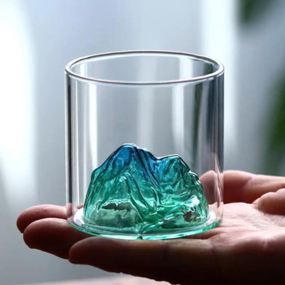 180ml Lot Of 2 3D Cup With Mountain Inside Water For Juice Milk Tea